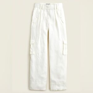 Ivory cupro-blend cargo pant